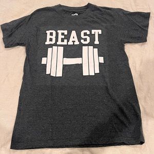 Short sleeve gray “beast” shirt